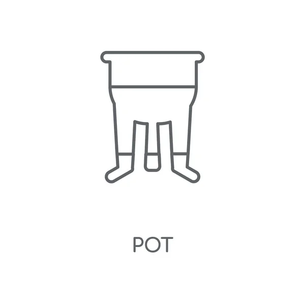 Pot Linear Icon Pot Concept Stroke Symbol Design Thin Graphic — Stock Vector