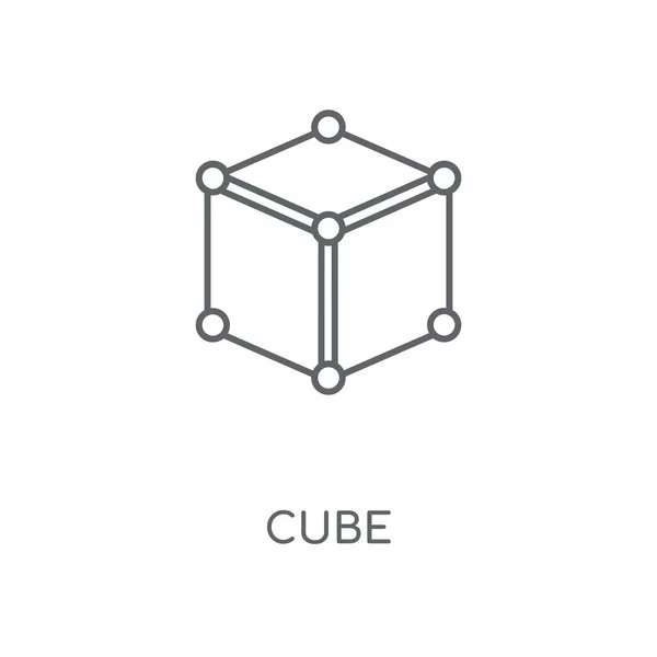 Icono Lineal Del Cubo Diseño Símbolo Carrera Concepto Cubo Elementos — Vector de stock