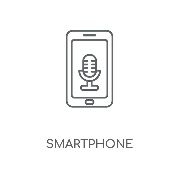 Ikona Liniowej Smartfona Smartphone Koncepcja Symbol Obrysu Cienkich Elementów Graficznych — Wektor stockowy