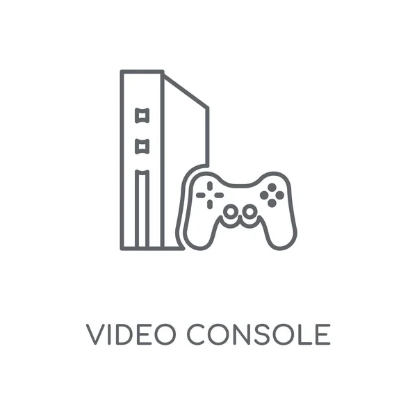 Video Console Linear Icon Video Console Concept Stroke Symbol Design — Stock Vector