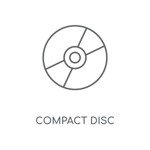 Icono Lineal Disco Compacto Diseño Símbolo Carrera Concepto Disco Compacto — Vector de stock