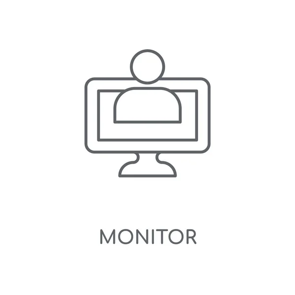 Monitor Linear Icon Monitor Concept Stroke Symbol Design Thin Graphic — Stock Vector