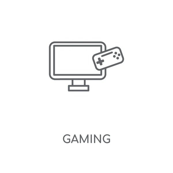 ゲーム線形アイコン ゲーム コンセプト ストローク シンボル デザイン 薄いグラフィック要素ベクトル イラスト 白い背景 Eps — ストックベクタ