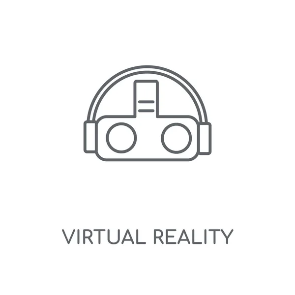 Realtà Virtuale Icona Lineare Realtà Virtuale Concetto Tratto Simbolo Progettazione — Vettoriale Stock
