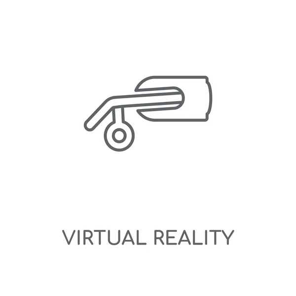 Icono Lineal Realidad Virtual Diseño Símbolo Trazo Concepto Realidad Virtual — Vector de stock