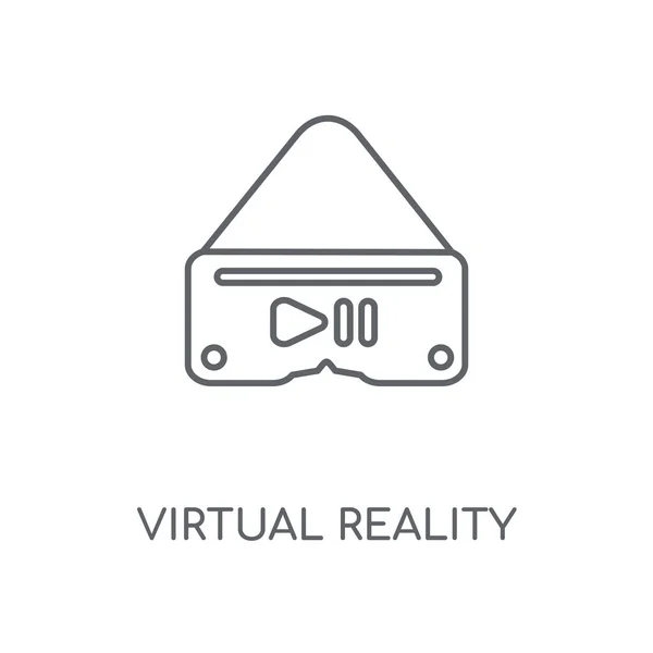 Realtà Virtuale Icona Lineare Realtà Virtuale Concetto Tratto Simbolo Progettazione — Vettoriale Stock