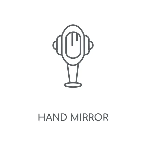 Espelho Mão Ícone Linear Design Símbolo Curso Conceito Espelho Mão — Vetor de Stock