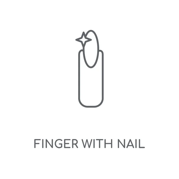 Doigt Avec Ongle Icône Linéaire Finger Nail Concept Course Symbole — Image vectorielle