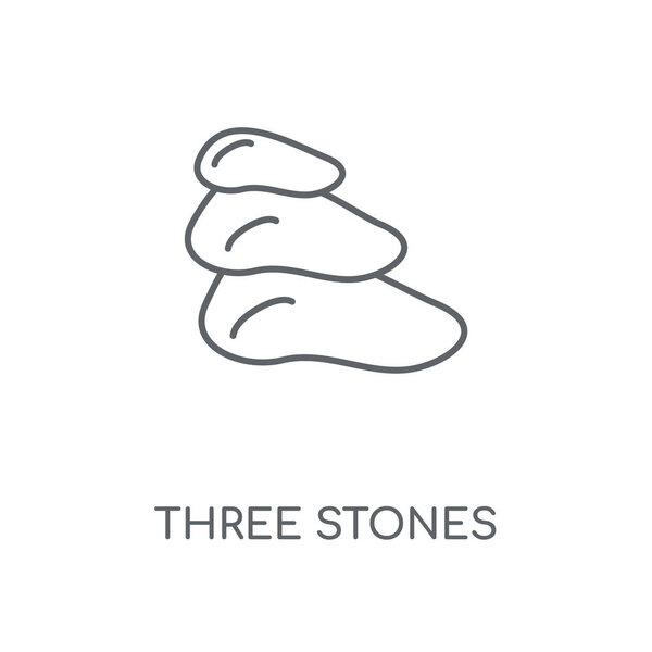 Линейная икона "Три камня". Три камня концепция штрих-символ дизайн. Тонкие графические элементы векторная иллюстрация, контур рисунка на белом фоне, eps 10
.