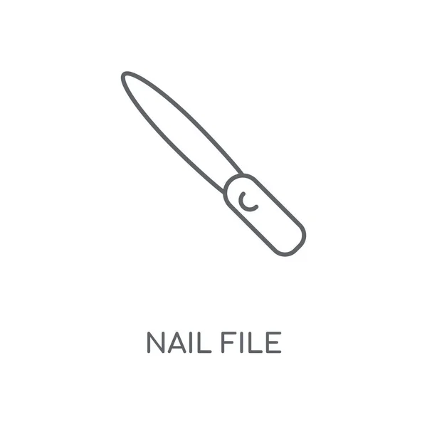 Линейная Иконка Nail File Концепция Nail File Дизайн Штриха Символов — стоковый вектор