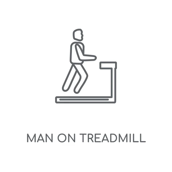 Man Treadmill Icona Lineare Man Treadmill Concetto Corsa Simbolo Design — Vettoriale Stock