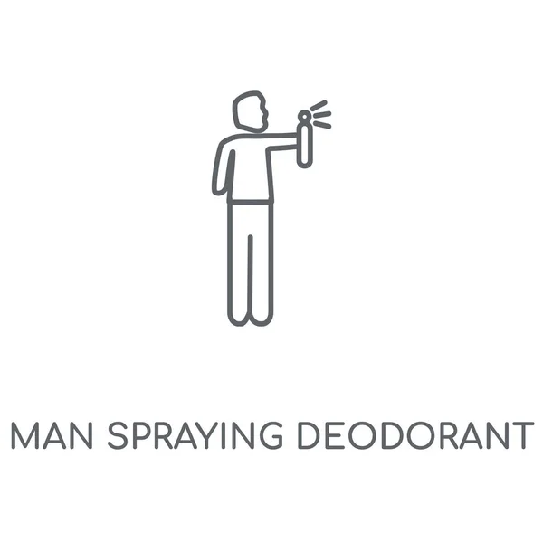 Muž Postřik Deodorant Lineární Ikona Muž Postřik Deodorant Koncept Tahu — Stockový vektor