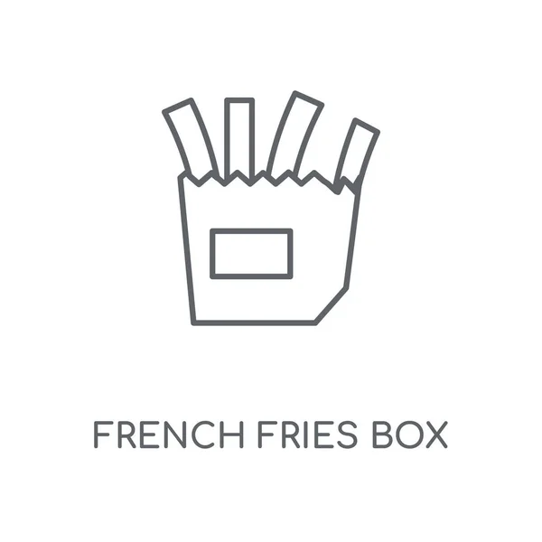 Линейная Иконка French Fries Box Концепция Коробки Картошкой Фри Тонкие — стоковый вектор