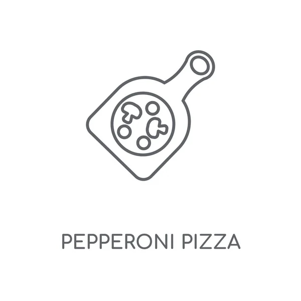 Pepperoni Pizza Ikona Liniowej Pepperoni Pizza Koncepcja Skok Symbol Projekt — Wektor stockowy