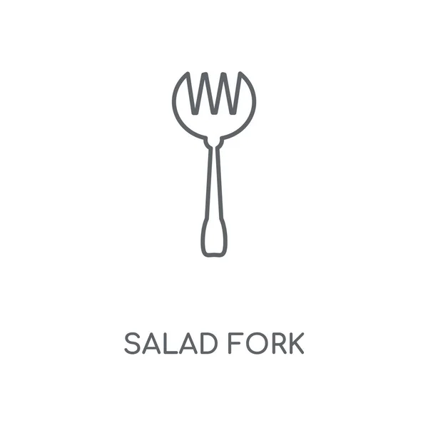 Salad Fork Linear Icon Salad Fork Concept Stroke Symbol Design — Stock Vector