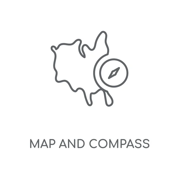Map and compass orientation tools linear icon. Map and compass orientation tools concept stroke symbol design. Thin graphic elements vector illustration, outline pattern on a white background, eps 10. — Stock Illustration Map Compass Orientation Tools Linear Icon Map Compass Orientation Tools Vector Graphics