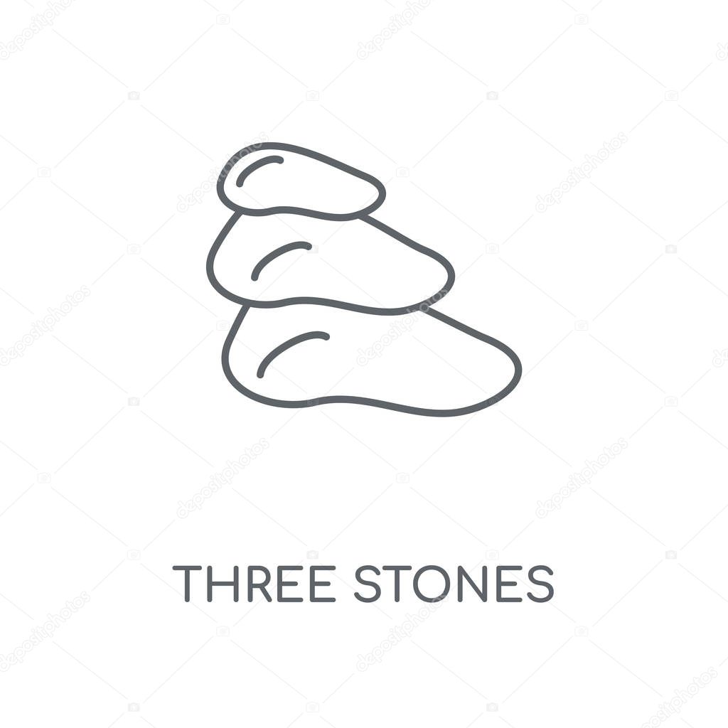 Three Stones linear icon. Three Stones concept stroke symbol design. Thin graphic elements vector illustration, outline pattern on a white background, eps 10.