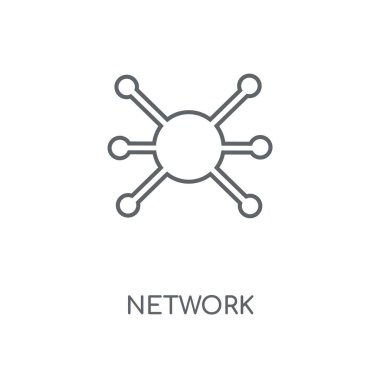 Ağ doğrusal kutsal kişilerin resmi. Ağ kavramı kontur sembol tasarımı. İnce grafik öğeleri illüstrasyon, beyaz bir arka plan, eps 10 anahat desen vektör.