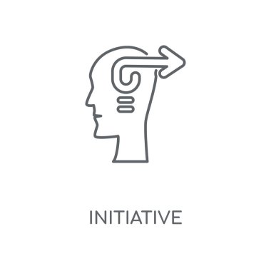 Girişimi doğrusal simgesi. Girişimi kavramı kontur sembolü tasarım. İnce grafik öğeleri illüstrasyon, beyaz bir arka plan, eps 10 anahat desen vektör.