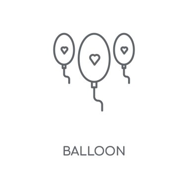 Balon doğrusal simgesi. Balon kavramı kontur sembolü tasarım. İnce grafik öğeleri illüstrasyon, beyaz bir arka plan, eps 10 anahat desen vektör.