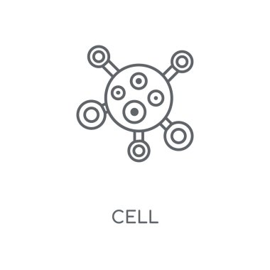 Hücre doğrusal simgesi. Hücre kavramı kontur sembolü tasarım. İnce grafik öğeleri illüstrasyon, beyaz bir arka plan, eps 10 anahat desen vektör.