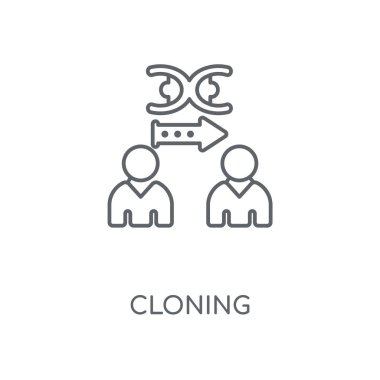 Doğrusal simgesi klonlama. Kavramı kontur sembolü tasarım klonlama. İnce grafik öğeleri illüstrasyon, beyaz bir arka plan, eps 10 anahat desen vektör.