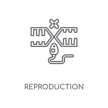 Üreme doğrusal simgesi. Üreme kavramı kontur sembolü tasarım. İnce grafik öğeleri illüstrasyon, beyaz bir arka plan, eps 10 anahat desen vektör.