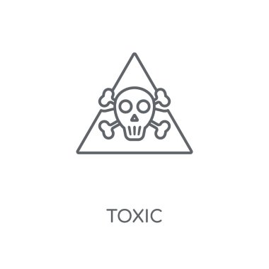 Toksik doğrusal simgesi. Toksik kavramı kontur sembolü tasarım. İnce grafik öğeleri illüstrasyon, beyaz bir arka plan, eps 10 anahat desen vektör.