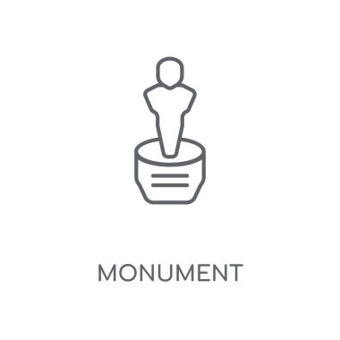 Anıt doğrusal simgesi. Anıt kavramı kontur sembolü tasarım. İnce grafik öğeleri illüstrasyon, beyaz bir arka plan, eps 10 anahat desen vektör.