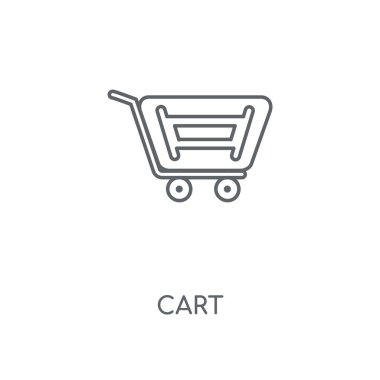 Sepeti doğrusal simgesi. Kavramı kontur sembolü tasarım sepeti. İnce grafik öğeleri illüstrasyon, beyaz bir arka plan, eps 10 anahat desen vektör.