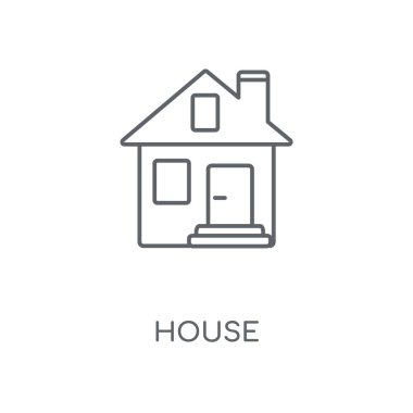 House doğrusal simgesi. Ev kavramı kontur sembolü tasarım. İnce grafik öğeleri illüstrasyon, beyaz bir arka plan, eps 10 anahat desen vektör.