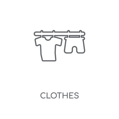 Giysi doğrusal simgesi. Giysi kavramı kontur sembolü tasarım. İnce grafik öğeleri illüstrasyon, beyaz bir arka plan, eps 10 anahat desen vektör.