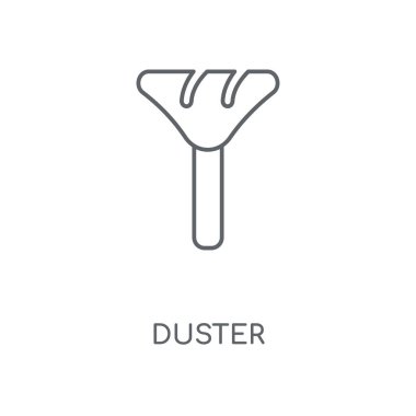 Toz bezi doğrusal simgesi. Toz bezi kavramı kontur sembolü tasarım. İnce grafik öğeleri illüstrasyon, beyaz bir arka plan, eps 10 anahat desen vektör.