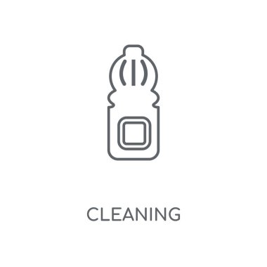 Doğrusal simge temizlik. Temizlik kavramı kontur sembolü tasarım. İnce grafik öğeleri illüstrasyon, beyaz bir arka plan, eps 10 anahat desen vektör.