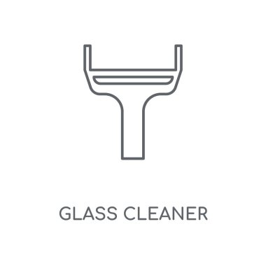 Cam temizleyici doğrusal simgesi. Cam temizleyici kavramı kontur sembol tasarımı. İnce grafik öğeleri illüstrasyon, beyaz bir arka plan, eps 10 anahat desen vektör.