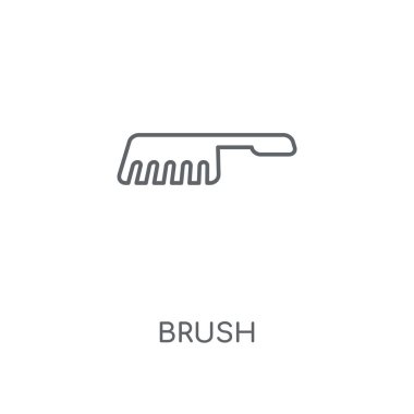 Fırça doğrusal simgesi. Fırça kavramı kontur sembolü tasarım. İnce grafik öğeleri illüstrasyon, beyaz bir arka plan, eps 10 anahat desen vektör.