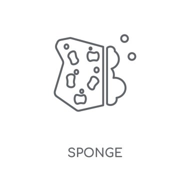 Sünger doğrusal simgesi. Sünger kavramı kontur sembolü tasarım. İnce grafik öğeleri illüstrasyon, beyaz bir arka plan, eps 10 anahat desen vektör.