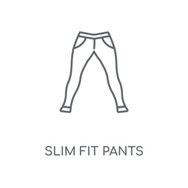İnce pantolon uygun doğrusal simgesi. İnce uygun pantolon kavramı kontur sembolü tasarım. İnce grafik öğeleri illüstrasyon, beyaz bir arka plan, eps 10 anahat desen vektör.