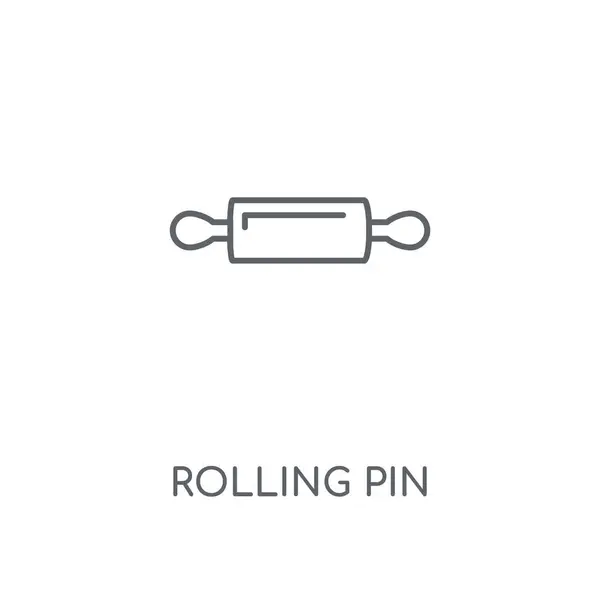 Ícone Linear Rolling Pin Desenho Símbolo Curso Conceito Pin Rolamento — Vetor de Stock