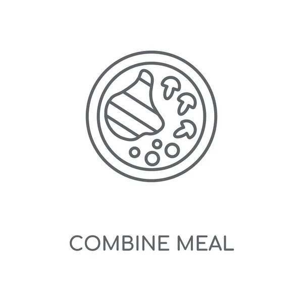 Combine Meal Linear Icon Combine Meal Concept Stroke Symbol Design — Stock Vector