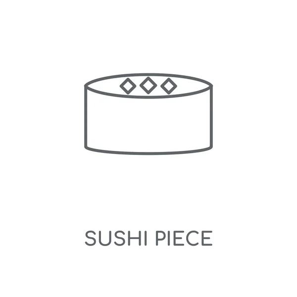 Pieza Sushi Icono Lineal Sushi Pieza Concepto Trazo Símbolo Diseño — Vector de stock