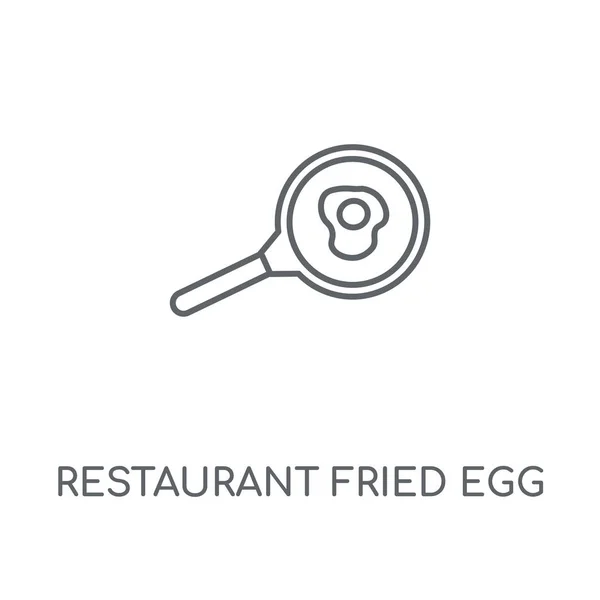 Restaurante Ovo Frito Ícone Linear Restaurante Fried Egg Conceito Design —  Vetores de Stock
