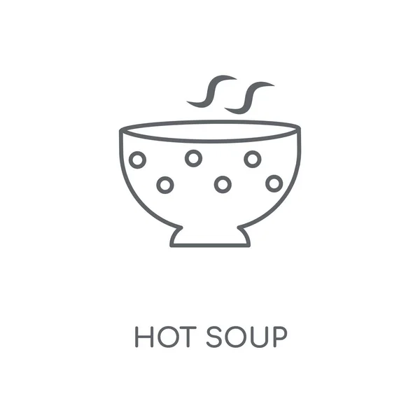 Heiße Suppe Lineares Symbol Heiße Suppe Konzept Strich Symbol Design — Stockvektor