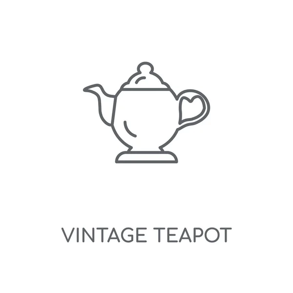 Vintage Teapot Linear Icon Vintage Teapot Concept Stroke Symbol Design — Stock Vector