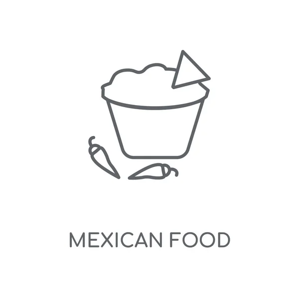Icono Lineal Mexican Food Diseño Símbolo Carrera Concepto Comida Mexicana — Vector de stock