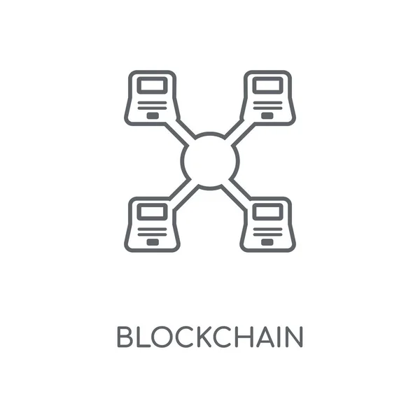 Lineares Blockchain Symbol Das Blockchain Konzept Hat Symbolcharakter Dünne Grafische — Stockvektor