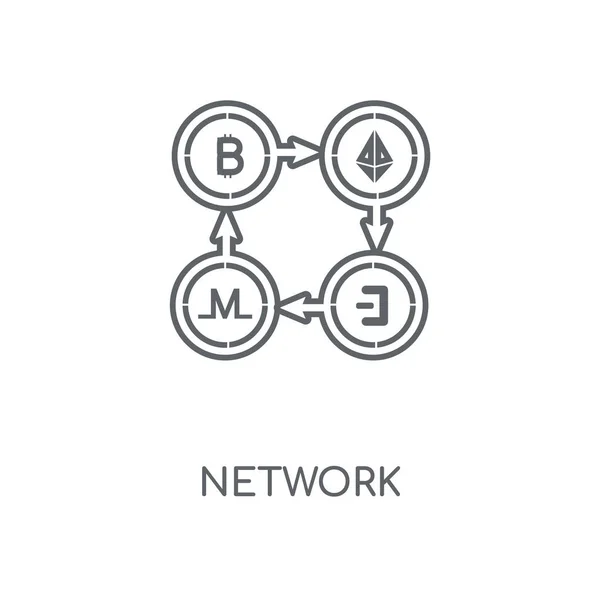 Network Linear Icon Network Concept Stroke Symbol Design Thin Graphic — Stock Vector