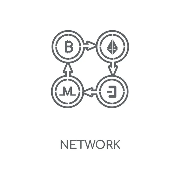Lineaire Netwerkpictogram Netwerk Stroke Symbool Conceptontwerp Dunne Grafische Elementen Vector — Stockvector