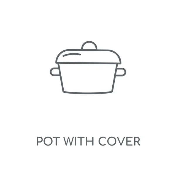Pot Avec Couvercle Icône Linéaire Pot Avec Couvercle Concept Course — Image vectorielle