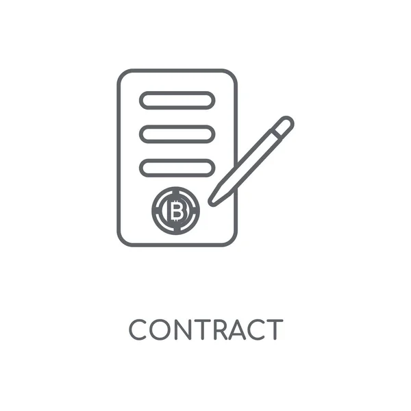 Contract Lineaire Pictogram Contract Conceptontwerp Beroerte Symbool Dunne Grafische Elementen — Stockvector